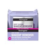 Neutrogena Makeup Remover Night Calming Cleansing Towelettes, Disposable Nighttime Face Wipes to Remove Dirt, Oil & Makeup, 25 ct 2 Pk
