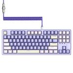 AK873PRO-XINMENG X87 75% Wired Gaming Keyboard - Custom Pre-Lubed Switch TKL 80% Gasket Mechanical Keyboard - Compact 87 Keys Anti-ghosting PBT Keycaps - Coiled Usb C Cable for PC/Mac/Win - Purple