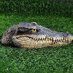 Floating Alligator Head,Floating Alligator Head Garden Statue,Realistic Pond Floating Fake Alligator Head Decoy,Outdoor Lifelike Resin Crocodile Head Prank Props for Pool, Pond, Garden and Patio