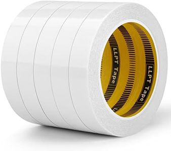 LLPT Double Sided Tape 3/4" x 50 Ft Each 5 Pack Sticky Adhesive Transparent Ultra Thin Tear by Hand for DIY Crafts Scrapbooking Arts Photography Fabric Glue Alteration (SPD1915CR05)