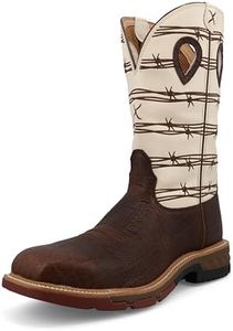 Twisted X Men's 12-Inch Western Work Boots - Casual Ankle Boots Made with Patented CellStretch Comfort Technology and DuraTWX Hybrid Performance Leather, Brown Elephant Print & Bone, 13