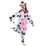 BETIFUHOM Adult 𝗖𝗼𝘄 𝗢𝗻𝗲𝘀𝗶𝗲 𝗣𝗮𝗷𝗮𝗺𝗮𝘀 Halloween Cosplay Christmas Costume Animal Cartoon for Women Men