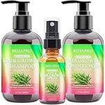 Hair Growth Shampoo and Conditioner Sets w/6 in 1 Heat Protectant Spray,Rosemary Oil Biotin Keratin Caffeine Sulfate Free Hair Thickening Products for Thinning Hair & Hair Loss,Gifts for Women Men