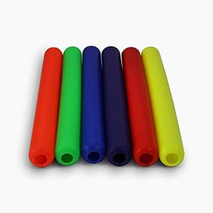 Splay Plastic Relay Batons Set of Six - Junior Athletics, Athletic Sprints Running, Passover Relay Batons, Plastic Baton, Set Of 6, Easy Grip.