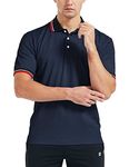 FitsT4 Short Sleeve Polo Shirt Baseball/Softball Umpire Jersey/Referee Uniform - Sized for Chest Protector Navy XL