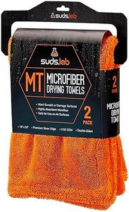 Suds Lab Premium Microfiber Detailing Towels: Ultra-Soft, Lint-Free Cleaning Cloths for Car, Home, and Garage: Perfect for Polishing, Waxing, and Dusting, 16x16 Inches, 2-Pack