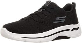 Skechers Women's Go Walk Arch Fit Unify Sneaker, Black, Black Textile White Trim*6 UK