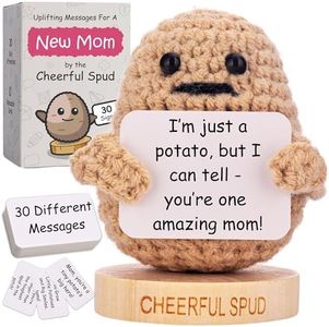 Got you a little something New Mom Gift - Cute Positive Potato with 30 Swappable Signs for New Moms After Birth - Postpartum Gift for First-Time Mothers - Unique Idea | Emotional Support Crochet Doll