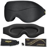 BeHoomi Sleep Mask, Premium Eye Mask for Sleeping, Total Blackout, Superior Soft Comfort, Upgraded 3D Ergonomic Designed Sleeping Mask for Home, Office, Travel, Meditation, Yoga, Black