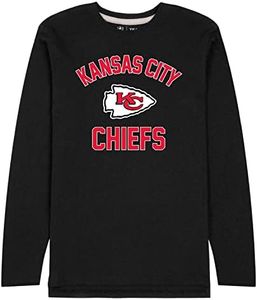 NFL Gameday Adult Long Sleeve Shirt, Lightweight Tagless Long Sleeve T-Shirt with Side Vent Construction Black