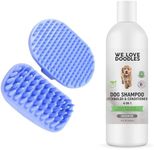 We Love Doodles Unscented Dog Shampoo & Bath Brush - Made in USA, Organic Ingredients, for Goldendoodles and Doodles& Puppies, Best Smelling, Pet Rubber Brush for Shower Scrubbing & Soothing Massage