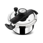 Stahl Versatil Triply Pressure Cooker, 3 L, Induction Cooker, Outer Lid Pressure Cooker, Induction & Gas Stove Compatible, 5 Years Warranty, Stainless Steel, Silver