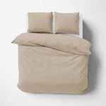 Day Care IMPRESSIBLE Super Soft Microfiber 3 Piece Duvet Cover Set Size (92X106 Inches) and 2 Pillow Cover (18X28 Inches) - King Size/Beige