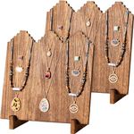 Lolalet Wooden Necklace Display Stands for Selling, Freestanding Multiple Necklaces Stands and Displays for Vendors, Jewelry Displays Holders for Craft Show -2 Pack, Oak