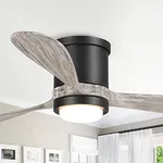 Parrot Uncle Ceiling Fans with Lights and Remote 52 Inch Low Profile Ceiling Fan with Light Black Flush Mount Ceiling Fan for Bedroom