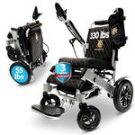 Majestic IQ-8000 Electric Wheelchairs for Adults,Foldable Lightweight Electric Wheelchair (Silver (Wider Seat), Black Cushion)