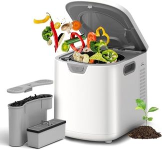 Kismile Electric Composter for Kitchen, 3.5L (Max 4L) Indoor Smart Compost Bin Countertop with LED Display, Odorless with 2 Carbon Filters, Auto-Cleaning, Turn Food Waste into Fertilizer for Home
