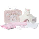 Baby Box Shop - 7 Newborn Baby Girl Gifts Ideal for Christening, Birthdays & Baby Shower Gifts - Includes Baby Essentials for Newborn Girl with Baby Comforter in Cute Keepsake Case, Baby Girl Hamper