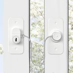 Window Locks for UPVC Windows, 2 Packs Window Safety Locks No Drilling Window Restrictor for UPVC, Window Locks Child Safety with Key, Pet Child Locks Refrigerator Lock for Childproof