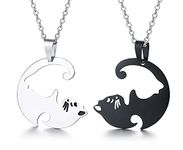 UMtrade Couples Necklaces Animal Puzzle Cat Split Pendant Best Friend Sisters Friendship Jewelry