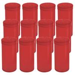 12pcs Plastic Empty Prescription Vial, Waterproof Airtight Joint Pill Bottles with Pop Top Caps Medicine Container (19Dram, Red Opaque)