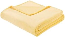 Intelligent Design Microlight Plush Luxury, Oversized Throw Blanket, Premium All Season Cover for Bed, Couch, Full/Queen, Yellow