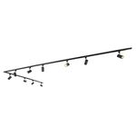 Qazqa - Modern 1-Phase Rail System with 10 Spots Black - Jeana- - Modern - Suitable for LED GU10 | 10 Way Light - Aluminium Surface-Mounted spotway Light - Suitable for Bedroom I