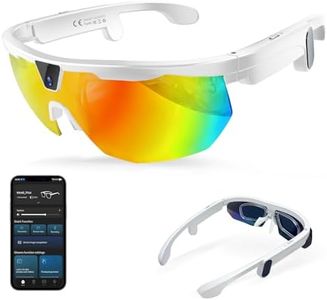 HAIXINDA AI Smart Glasses with Camera, 4K Video Recording & 32MP Photo, Polarized UV400 Sports Camera Sunglasses with EIS Stabilization, IP66 Waterproof Bluetooth Glasses for Men Women Cycling Hiking