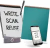 Rocketbook Flip Reusable Smart Notepad | Eco-Friendly, Digitally Connected Notebook for Ambidextrous Writers | Dotted & Lined Combo, 8.5” x 11”, 32 PG, Teal, with Pen, Cloth, and App Included
