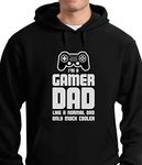 Tstars - Gamer Dad - Gift for Fathers Cool Dad's Gaming Hoodie Large Black