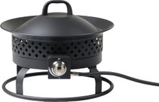 Rocky Mountain Goods Steel Portable Outdoor Fire Pit for Gas/Propane - Patented Lock Carrying Lid - Included Pumice Stones, Gas Hose, Regulator Tank - Durable Steel - 54,000 BTUs - Smokeless No Mess