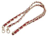 Tia Purse Making Accessories for Purse, Bags, Clothes Decorative for DIY Works (Golden Chain with Premium red Leatherette Strap-100cm-1Pc)