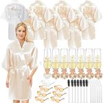 Panitay 42 Pcs Bridesmaids Proposal Gift Bridal Robes Sets Heart Sunglasses Champagne Flutes for Wedding (Champagne)