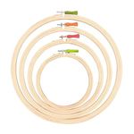 Desiderio Wooden Embroidery Hoop Ring Frame Size : 6",8",10",12" Inches Pack of 4pcs for Cross Stitch Craft, Sewing Tool Embroidery