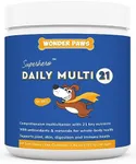 WONDER PAWS Premium Multivitamin for Dogs Daily Multi for Immune, Mood, Joint, Skin, Heart & Digestive Health - 21 in 1 Dog Multivitamins for Optimal Health Essential - 60 Multivitamin Dog Chews