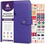 Clever Fox Budget Planner Binder – Monthly Financial Organizer Book with Pockets, Bill Tracker, Expense Tracker & Cash Envelopes – Undated Finance Journal for Budgeting – 7″ x 9″ (Purple)