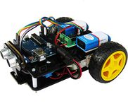 kit4curious ultrasonic sensor based obstacle avoiding robot with project report pre-programmed ready robot-Black