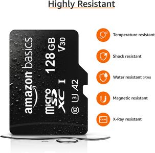 Amazon Basics 128GB Micro SDXC Memory Card – High Speed