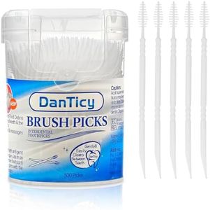 DanTicy Brushpicks Interdental Toothpicks,Soft Bristle Dental Floss Picks Toothpicks,Helps Removes Plaque and Debris Between Your Teeth 300PCS (Pack of 1)