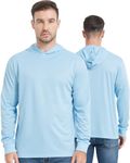 ProtectX High Visibility Sun Protection Lightweight Long Sleeve Hoodie, UPF 50+ Quick-Dry, SPF UV Shirt, Active Wear, Arctic Blue 2-pack, Medium