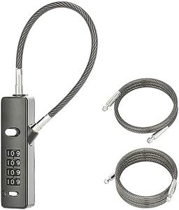 Tcyoatoa Cable Locks with Combination, Steel Cable 4-digit Combination Lock with 3 different lengths cables for Bikes, Lockers, File Cabinets, Wardrobes, Small Fences, Refrigerator Door (Gun-grey)