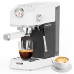Espresso Machine 20 Bar, Coffee Machine With Milk Frother Steam Wand, Compact Coffee Maker with 42oz Removable Water Tank, Stainless Steel Espresso Maker for Cappuccino, Latte