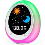 FiveHome Sleep Training Clock for Toddlers, Kids Alarm Clock with Sleep Sound Machine, Night Lights, Snooze and Timer Feature, Time to Wake Clock for Kids Girls Boys Baby Nursery Age 1-10 Years