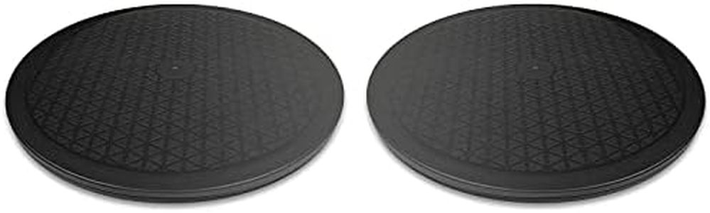 VOLCANOES CLUB Lazy Susan Turntable Organizer - 12 Inch Heavy Duty Rotating Swivel Stand with Steel Ball Bearings for Spice Cabinets, Monitor, TV, Painting, Display, Potted Plants (2 Pack/Black)