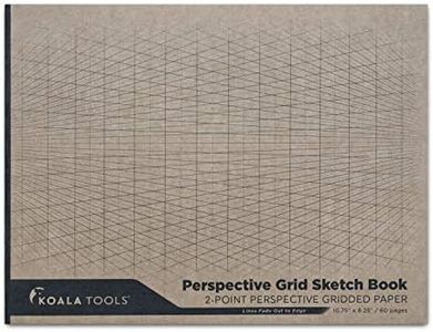 KOALA TOOLS | 2-Point Drawing Perspective Notebook (1 Unit) | 10.35" x 8", 60 pp. - Perspective Grid Graph Paper for Interior Design, Industrial, Architectural and 3D Design