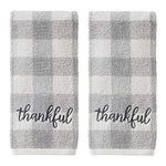 SKL Home Thankful Plaid Hand Towel (2-Pack), Gray