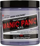 MANIC PANIC Silver Stiletto Gray Hair Dye - Classic High Voltage - Semi Permanent Hair Color - Icy Silver Shade with Lavender Tint - Vegan, PPD & Ammonia-Free - For Hair Coloring on Men & Women