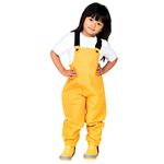 Jan & Jul Boys Girls Rain Pants with Suspenders, Waterproof Overalls (Yellow, 5-6 Years)