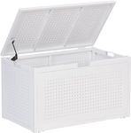 eHemco Heavy-Duty Metal Sheet Storage Trunk with Metal Frame, 29.13 by 17.32 by 17.12 Inches, White