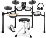 AODSK Electronic Drum Set, Professional Mesh Drum Pads, Upgraded Sound Module (260 sounds/30 Kits/20 Songs),Includes Sticks,Headphones,drum throne (2025 New Upgraded)